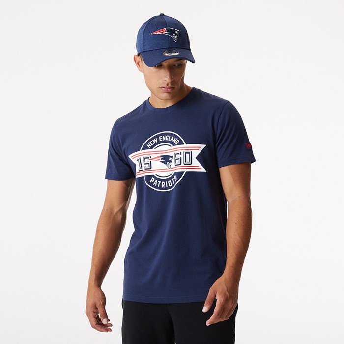 New England Patriots Established Miesten T-paita Sininen - New Era Vaatteet Tukkukauppa FI-915346